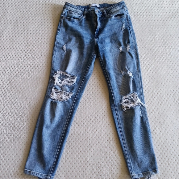 Vervet flying monkey high rise mom Jeans Distressed Denim size 28 - Picture 3 of 12
